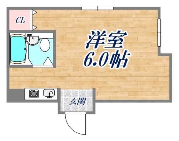大和コーポ姫里(ワンルーム/5階)の間取り写真