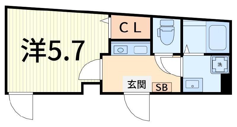 LOTSO亀有(1K/1階)の間取り写真