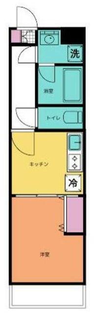 レジデンス八王子上野町(1DK/4階)の間取り写真