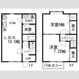 サニーヒルカイブカ(2LDK/1階)の間取り写真