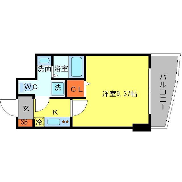 SERENITE日本橋SUD(1K/9階)の間取り写真
