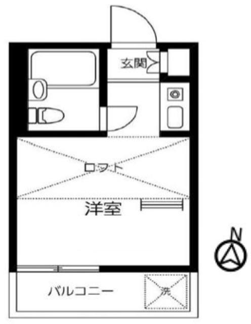 ハイツ葉月(ワンルーム/2階)の間取り写真