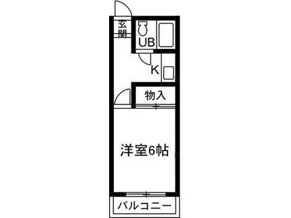 サンハイツ大渡(1K/1階)の間取り写真