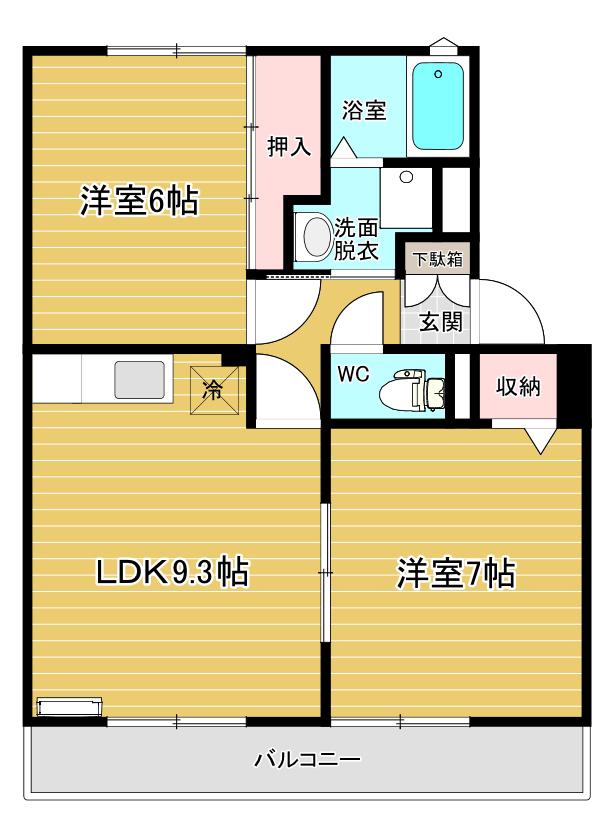 サンガーデン大山I(2LDK/3階)の間取り写真