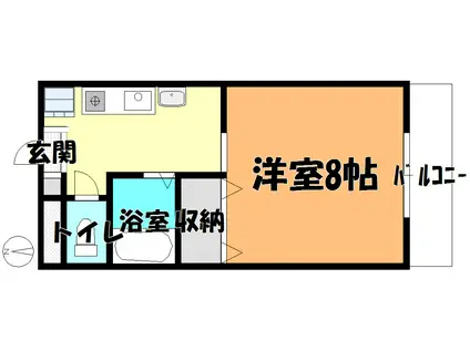 エーデルワイス(1K/1階)の間取り写真