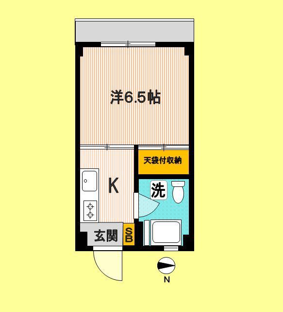 ロジュモン富貴(1K/1階)の間取り写真