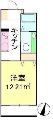 エーデルワイス(1K/3階)の間取り写真