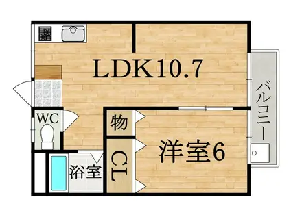阪手荘 南棟(1LDK/2階)の間取り写真