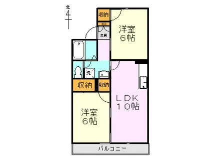 セジュール藤(2LDK/2階)の間取り写真