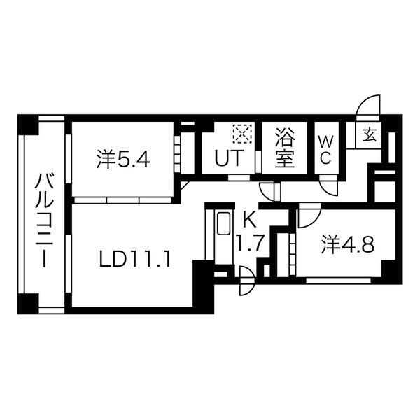 フェバリット・ラ・サンク(2LDK/3階)の間取り写真