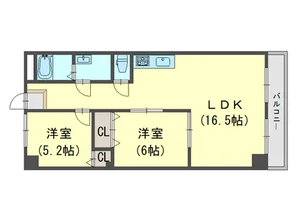 カーネ播磨町(2LDK/1階)の間取り写真