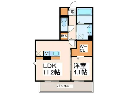 DーROOM本山(1LDK/1階)の間取り写真