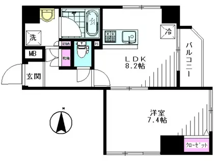 カリーノ護国寺(1LDK/5階)の間取り写真