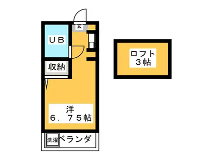 カーサふじ(ワンルーム/2階)の間取り写真