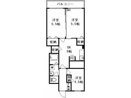 パシフィック自由が丘マンション(3DK/8階)の間取り写真