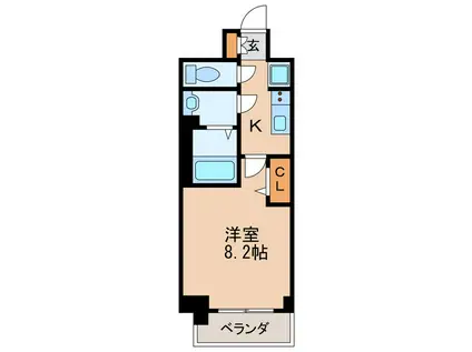 プレサンス丸の内アデル(1K/8階)の間取り写真
