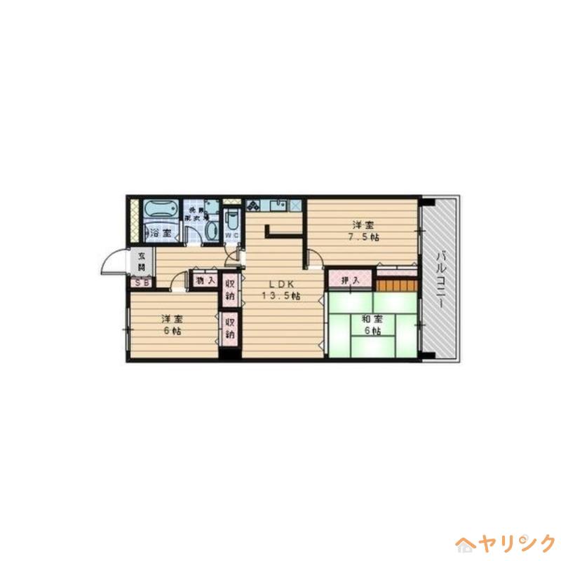 三旺マンション藤ヶ丘東(3LDK/9階)の間取り写真