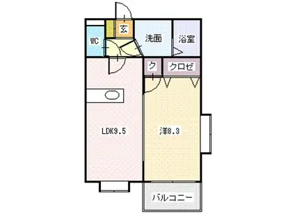 ヴァンヴェール(1LDK/3階)の間取り写真