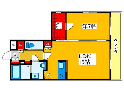 サクシード(1LDK/1階)の間取り写真