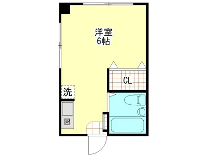 コーポ稲村(ワンルーム/1階)の間取り写真