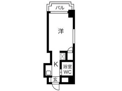 キャッスル片岡(1K/4階)の間取り写真