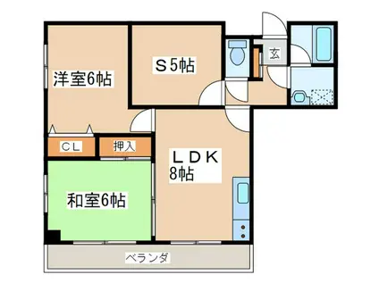 シャングリラ中和泉(2SLDK/2階)の間取り写真