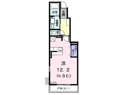ファミーユメゾン(ワンルーム/1階)の間取り写真