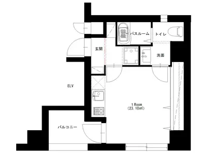 プラティーク世田谷豪徳寺(ワンルーム/2階)の間取り写真
