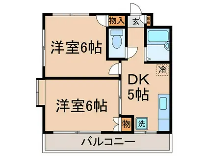 ドミール長瀬(2DK/2階)の間取り写真