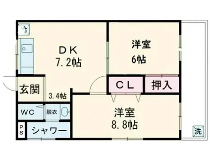 大田マンション(2DK/3階)の間取り写真