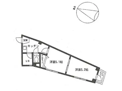 マーベラス赤坂(2K/1階)の間取り写真