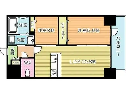 プレジデンスざ京(2LDK/3階)の間取り写真