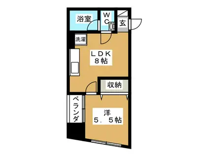 須山ハイム(1LDK/1階)の間取り写真