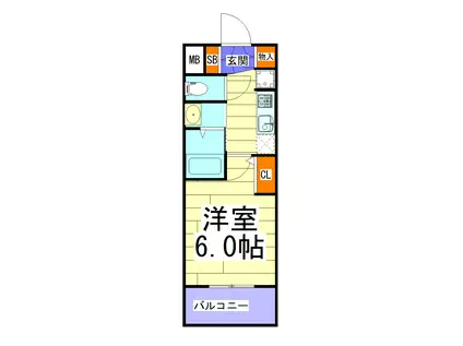 EC新大阪XVフロウ(1K/5階)の間取り写真