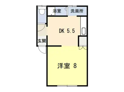 シュガータウンII(1DK/1階)の間取り写真