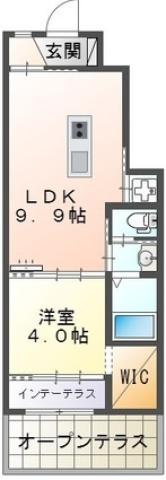 レーグル1番館(1LDK/1階)の間取り写真