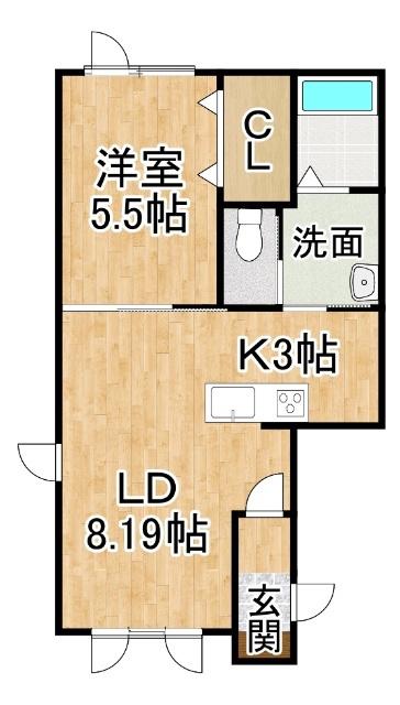 ユーフォリアI(1LDK/1階)の間取り写真