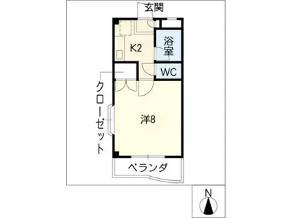 ハーヴェスト中平(1K/3階)の間取り写真