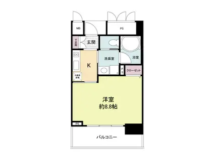 レジディア神戸元町(1K/7階)の間取り写真