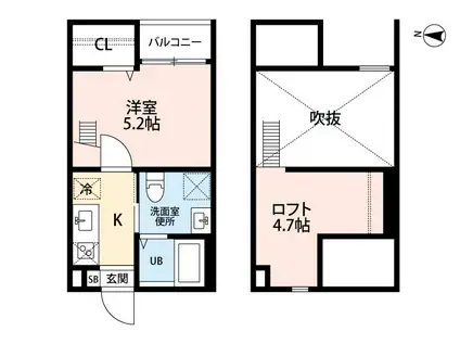 クレール岩塚I(1SK/1階)の間取り写真