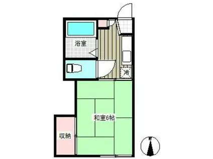 パインハイツⅡ(1K/2階)の間取り写真