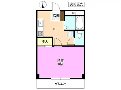 松本ノーサンマンション(1K/2階)の間取り写真