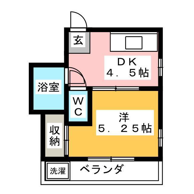 ASK3(1DK/2階)の間取り写真