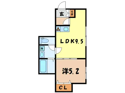 K・グランデ台新田(1LDK/1階)の間取り写真