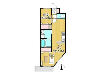 RESERVE H&M RESIDENCE(1LDK/3階)の間取り写真