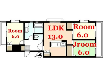 ベルドミール(3LDK/3階)の間取り写真