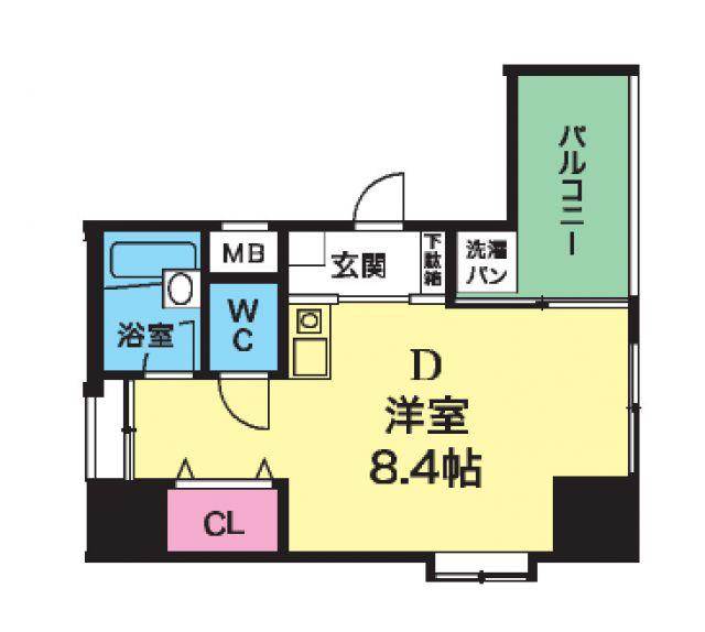 YKハイツ西明石(ワンルーム/4階)の間取り写真