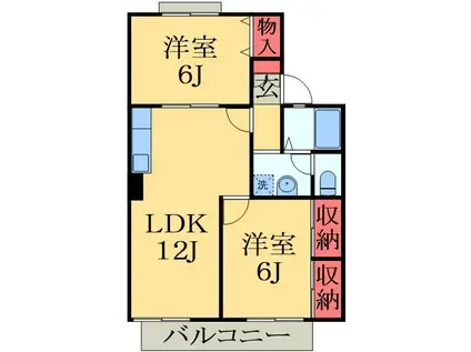 パストラルコート(2LDK/2階)の間取り写真