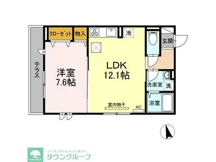 セジュール西台5(1LDK/1階)の間取り写真