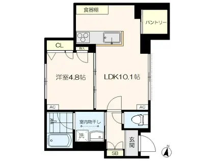 MAISON DE SAULE(1LDK/1階)の間取り写真